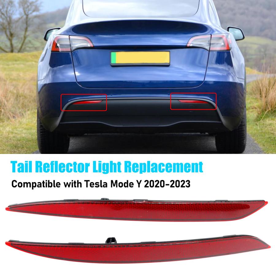 【並行輸入品】Jaronx Compatible with Tesla Mode Y Rear Bumper Reflector 2020 2_6