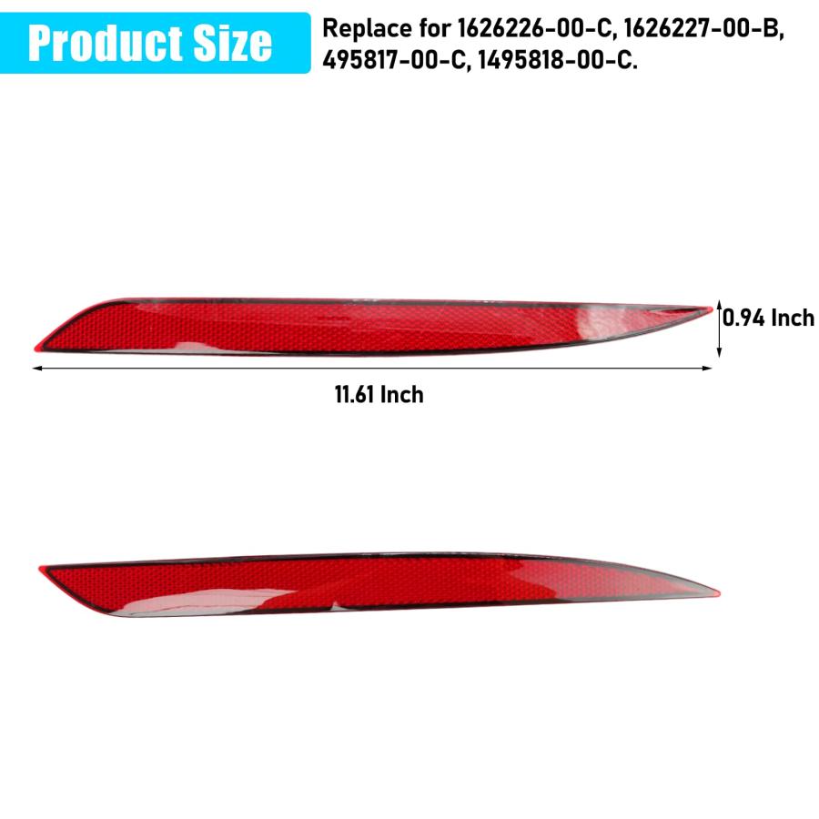 【並行輸入品】Jaronx Compatible with Tesla Mode Y Rear Bumper Reflector 2020 2_9
