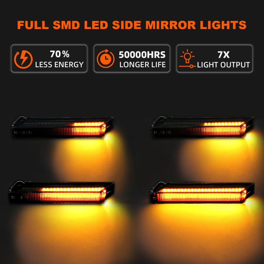 【並行輸入品】VKLK Sequential Amber LED Side Mirror Turn Signal Lights for F15の画像