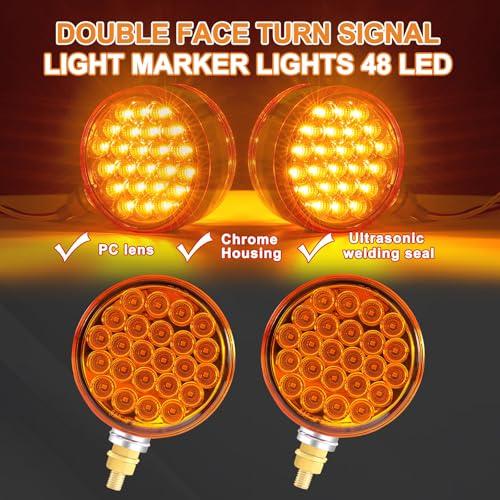 【並行輸入品】Wodvyss 2x Round Double Face Fender Turn Signal Lights 48 LEDs S_7