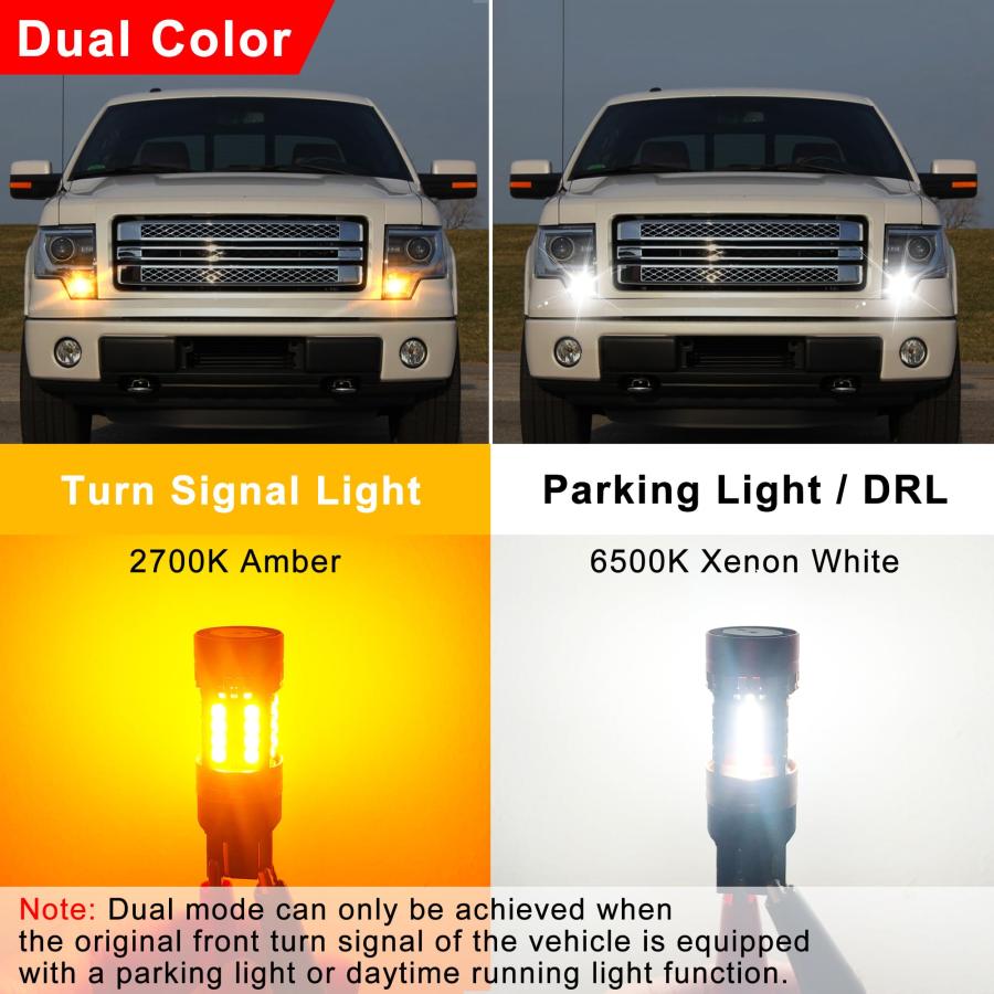 【並行輸入品】FAXCARS 3157 Switchback White Amber LED Bulbs for Ford F150 F250_5