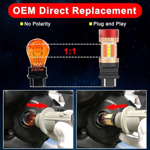 【並行輸入品】FAXCARS 3157 Switchback White Amber LED Bulbs for Ford F150 F250_6