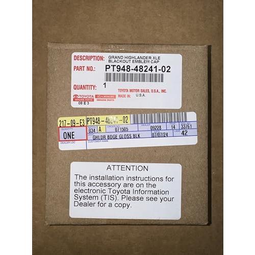 【並行輸入品】Genuine Toyota 2024+ Grand Highlander Blackout Emblem Overlays_4