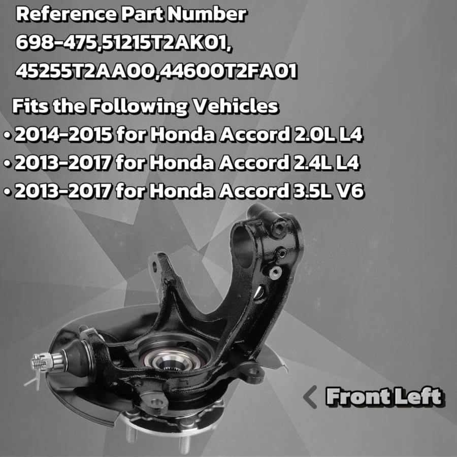 【並行輸入品】Front Steering Knuckle & Wheel Bearing Hub Assembly Compatible w_3