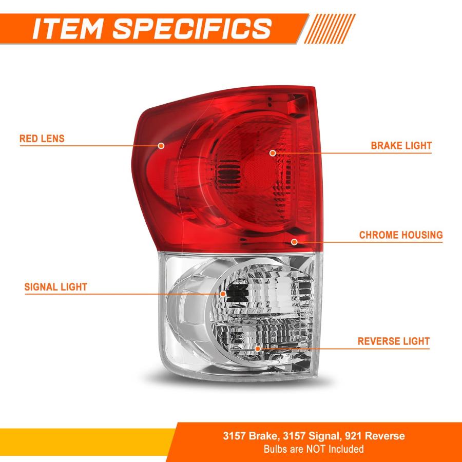 【並行輸入品】 [Left/Driver Side] Tail Light Rear Brake Lamps Assembly Compatib