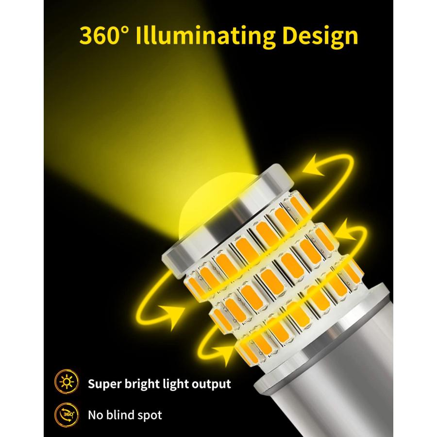 【並行輸入品】MEALAM Amber Yellow 1157 2357 2057 7528 LED Bulbs with Projectorの画像