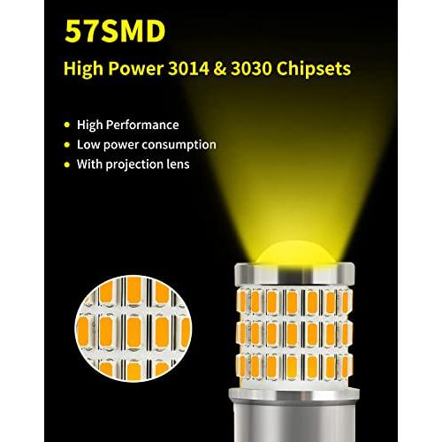 【並行輸入品】MEALAM Amber Yellow 1157 2357 2057 7528 LED Bulbs with Projectorの画像