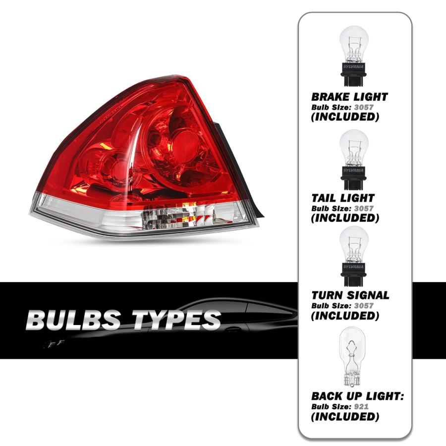 【並行輸入品】SOCKIR Fit for 2006 2013 Chevy Impala Tail Light Assembly Replac_3