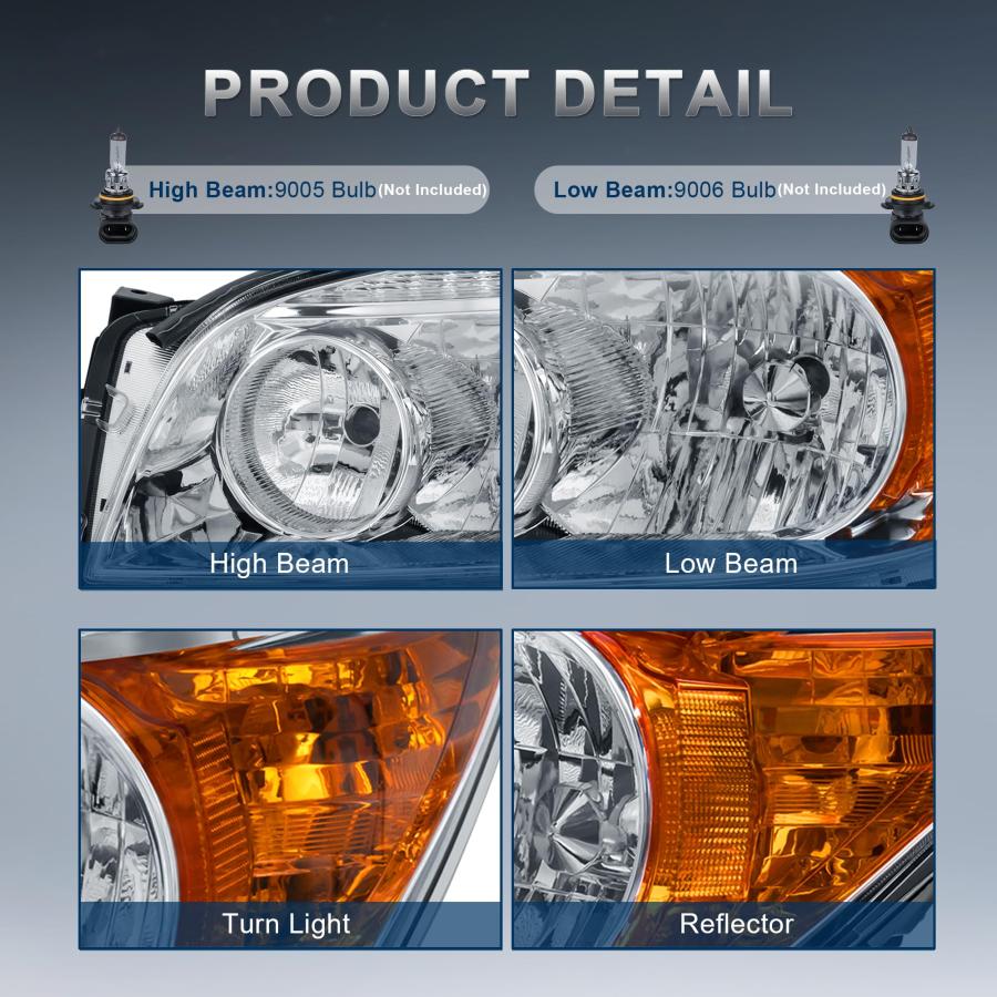 【並行輸入品】KUIPERAUTO Headlights Assembly Compatible with 2006 2009 Toyota_3