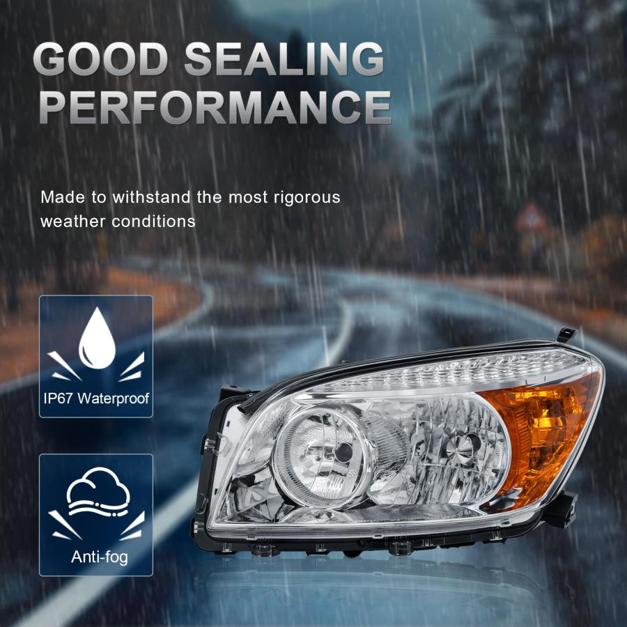 【並行輸入品】KUIPERAUTO Headlights Assembly Compatible with 2006 2009 Toyota_9