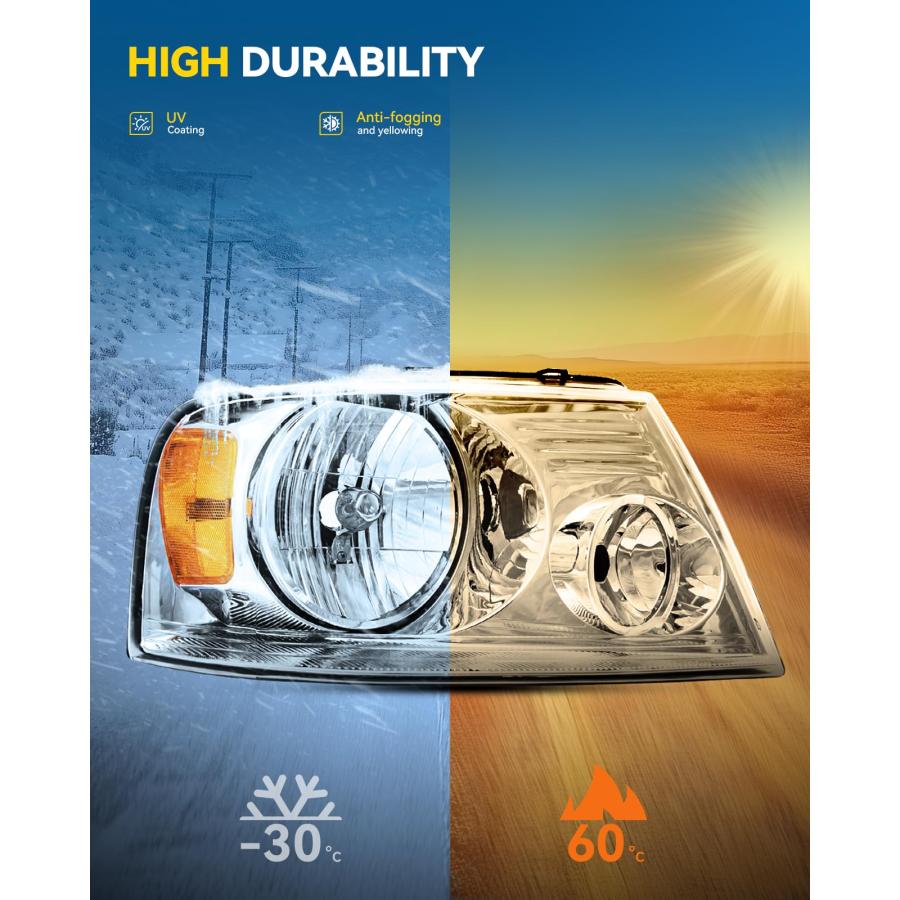 【並行輸入品】PHILTOP Headlamp Headlight Assembly Pair Fit for F150 2006 2007，_3