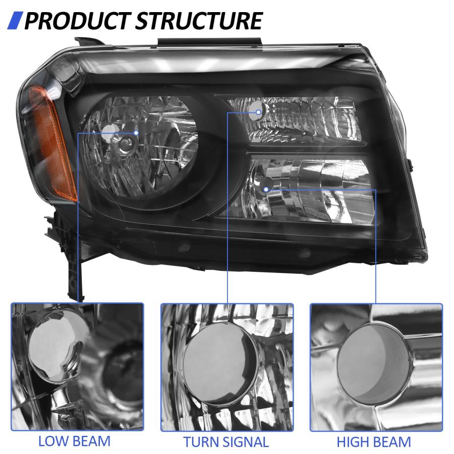 【並行輸入品】Headlight Assembly Compatible with 2012 2015 Honda Pilot Model R_3