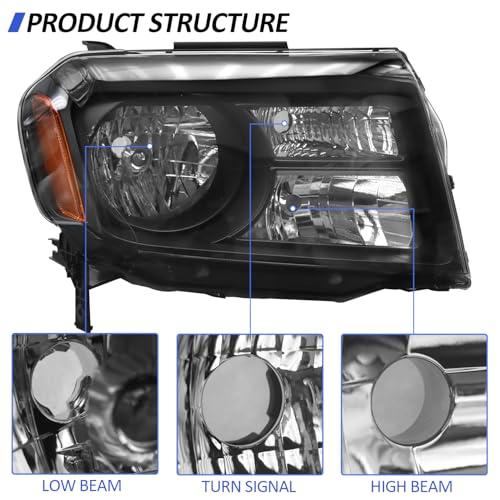 【並行輸入品】Headlight Assembly Compatible with 2012 2015 Honda Pilot Model R_4