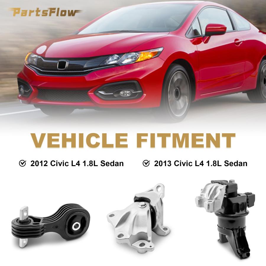 【並行輸入品】PartsFlow エンジンモーターマウントとトランスミッションマウント 3個 マウントサポートセット 2012 2013 ホンダ_3