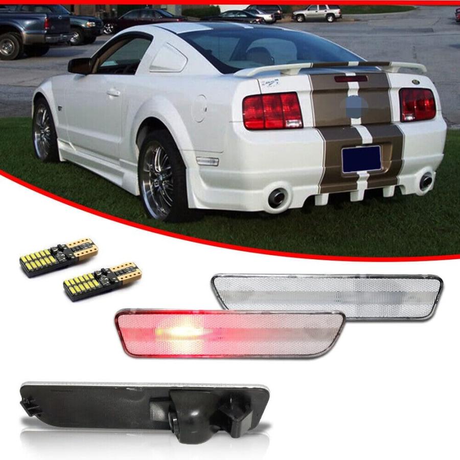 【並行輸入品】GaweGuru Clear Rear Bumper Reflectors Side Markers Red Lights AB_3