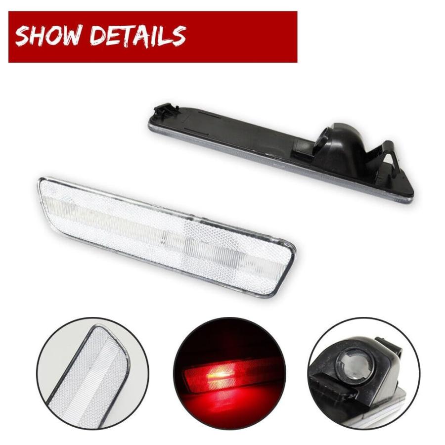 【並行輸入品】GaweGuru Clear Rear Bumper Reflectors Side Markers Red Lights AB_6
