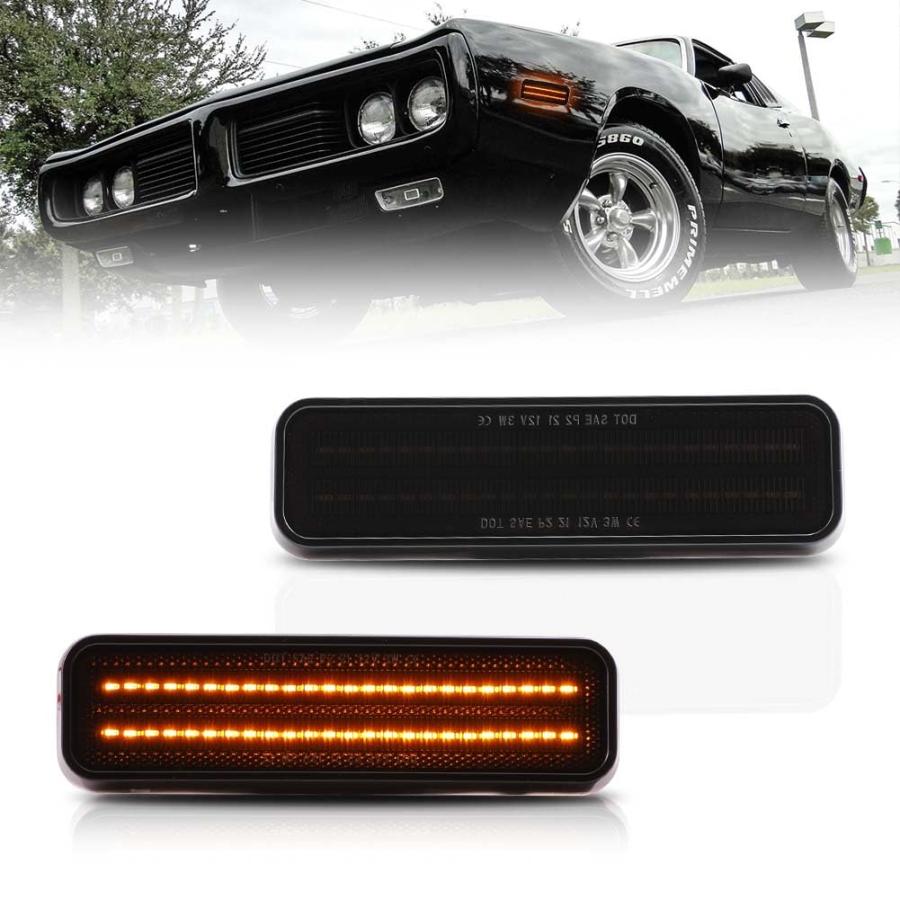 【並行輸入品】OFFKAT Front LED Side Marker Lights for 1971 1974 Dodge Charger