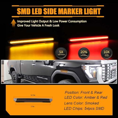 【並行輸入品】OFFKAT Front \u0026 Rear Fender LED Side Marker Lights for 2020 2024の画像