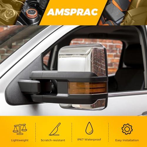 【並行輸入品】AMSPRAC Rearview Tow Mirror Caps compatible with Chevy Silverado