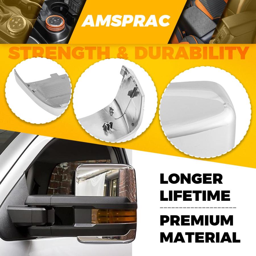 【並行輸入品】AMSPRAC Rearview Tow Mirror Caps compatible with Chevy Silverado