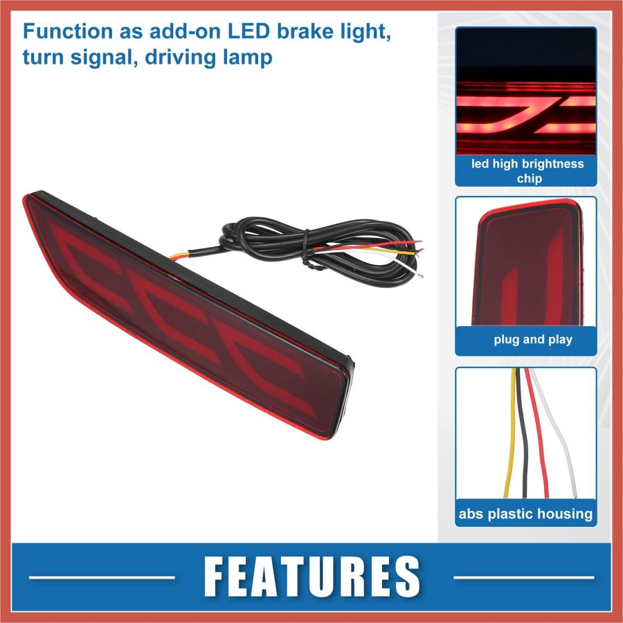 【並行輸入品】ACROPIX Rear Bumper Reflector Fog Brake Driving Tail Turn Signal_6
