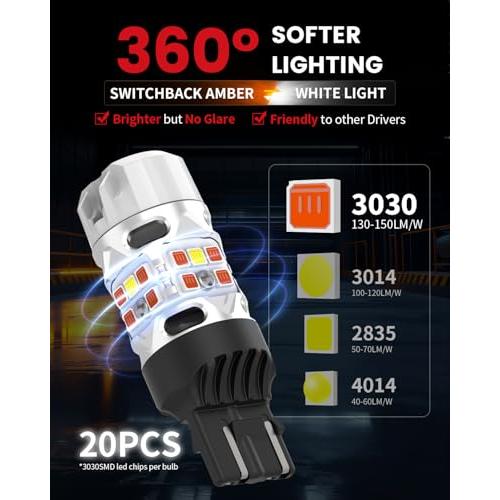 【並行輸入品】LASFIT T3 7443 スイッチバックLED電球 トヨタ カムリ SE/LE/TRD/L 2018 2025 7444 LEの画像
