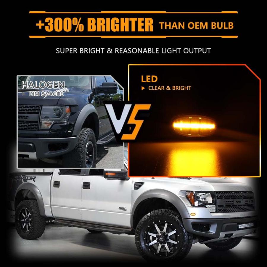 【並行輸入品】OFFKAT Front \u0026 Rear Fender LED Side Marker Lights for Fo rd F150_3