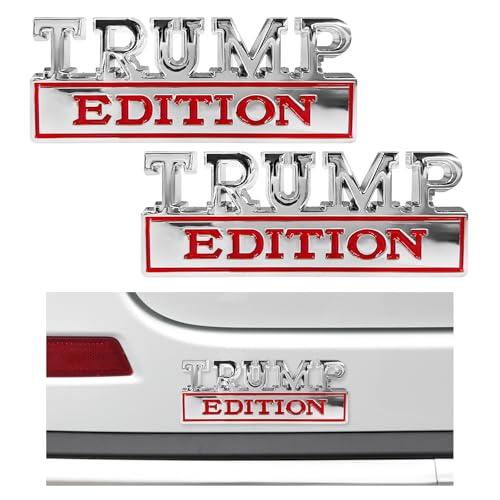 【並行輸入品】Yourkar 2パック トランプエディション 車のエンブレム、車の外装エンブレムバッジ3Dステッカーデカール、クールなバッジデコの画像