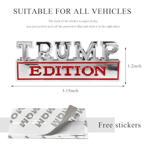 【並行輸入品】Yourkar 2パック トランプエディション 車のエンブレム、車の外装エンブレムバッジ3Dステッカーデカール、クールなバッジデコの画像
