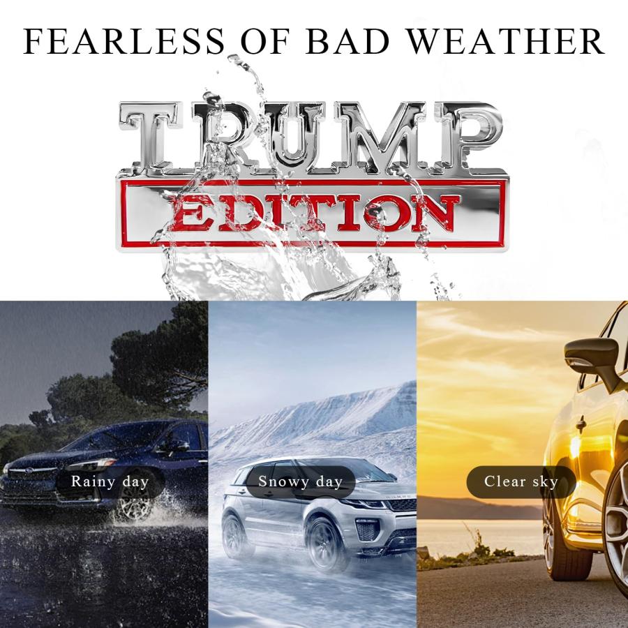 【並行輸入品】Yourkar 2パック トランプエディション 車のエンブレム、車の外装エンブレムバッジ3Dステッカーデカール、クールなバッジデコの画像