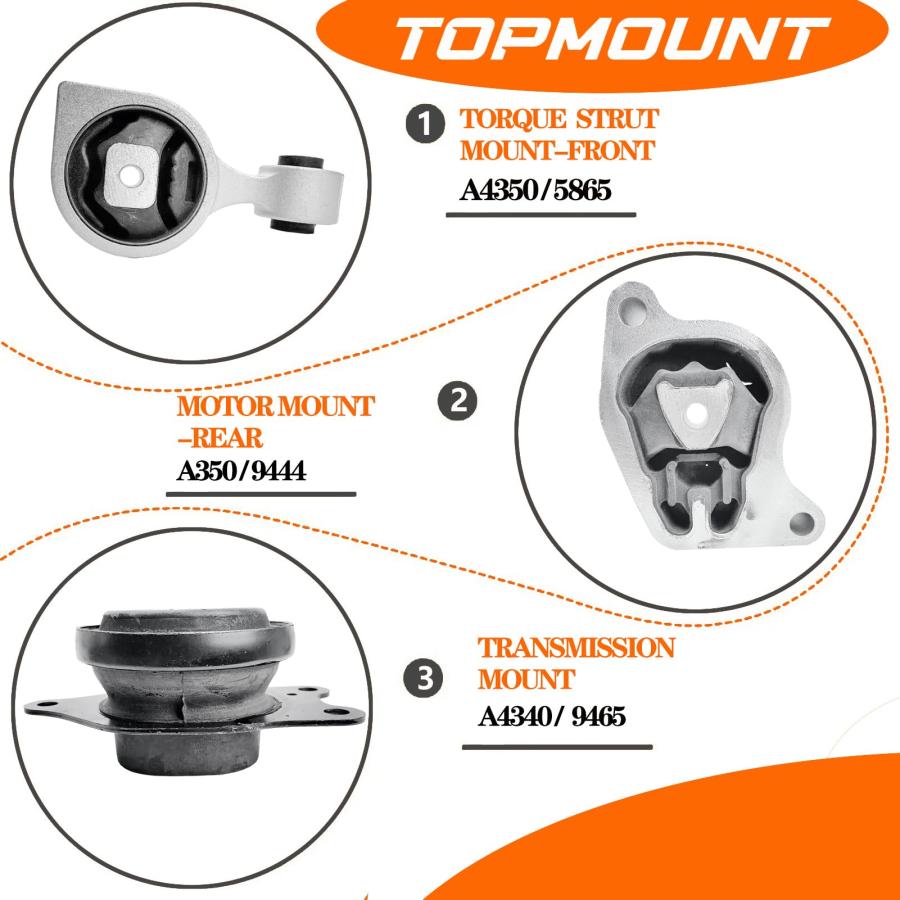 【並行輸入品】TOPMOUNT9hao エンジンマウント 4個 スムーズな乗り心地用 日産アルティマ 2.5L 2007 2016、交換# A4