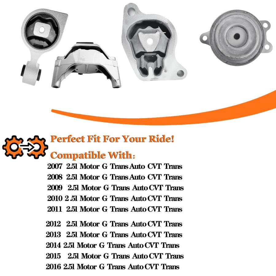 【並行輸入品】TOPMOUNT9hao エンジンマウント 4個 スムーズな乗り心地用 日産アルティマ 2.5L 2007 2016、交換# A4