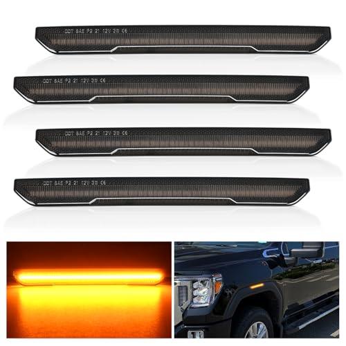 【並行輸入品】Nilight Fender Side Marker Lights 4 PCS 54 LED Smoke Lens Amberの画像