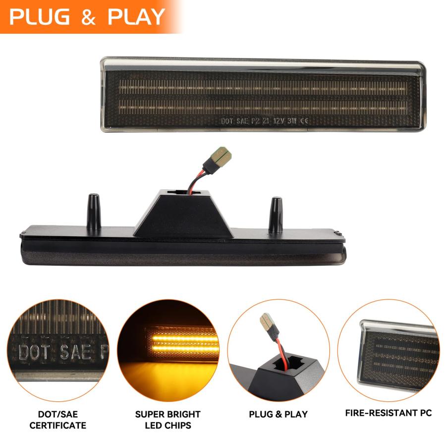 【並行輸入品】LED Front Side Marker Lights for 1980 1986 Ford Bronco F150 F250