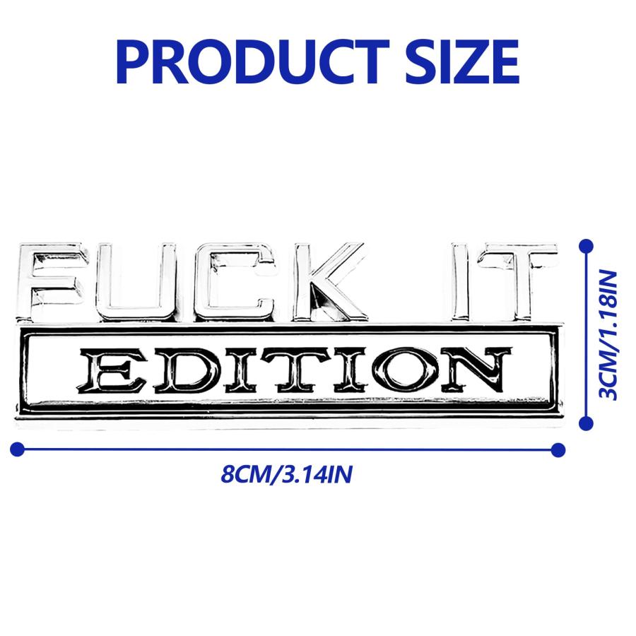 【並行輸入品】Icyhaws 2PCS Fuck IT Edition Car Emblem, Universal 3D Metal Badgの画像