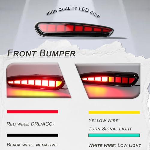 【並行輸入品】GEEGEETOP Red Lens Rear Fog Bumper Reflector Brake Tail Sequenti_4