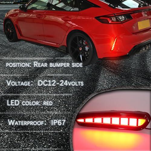 【並行輸入品】GEEGEETOP Red Lens Rear Fog Bumper Reflector Brake Tail Sequenti_7