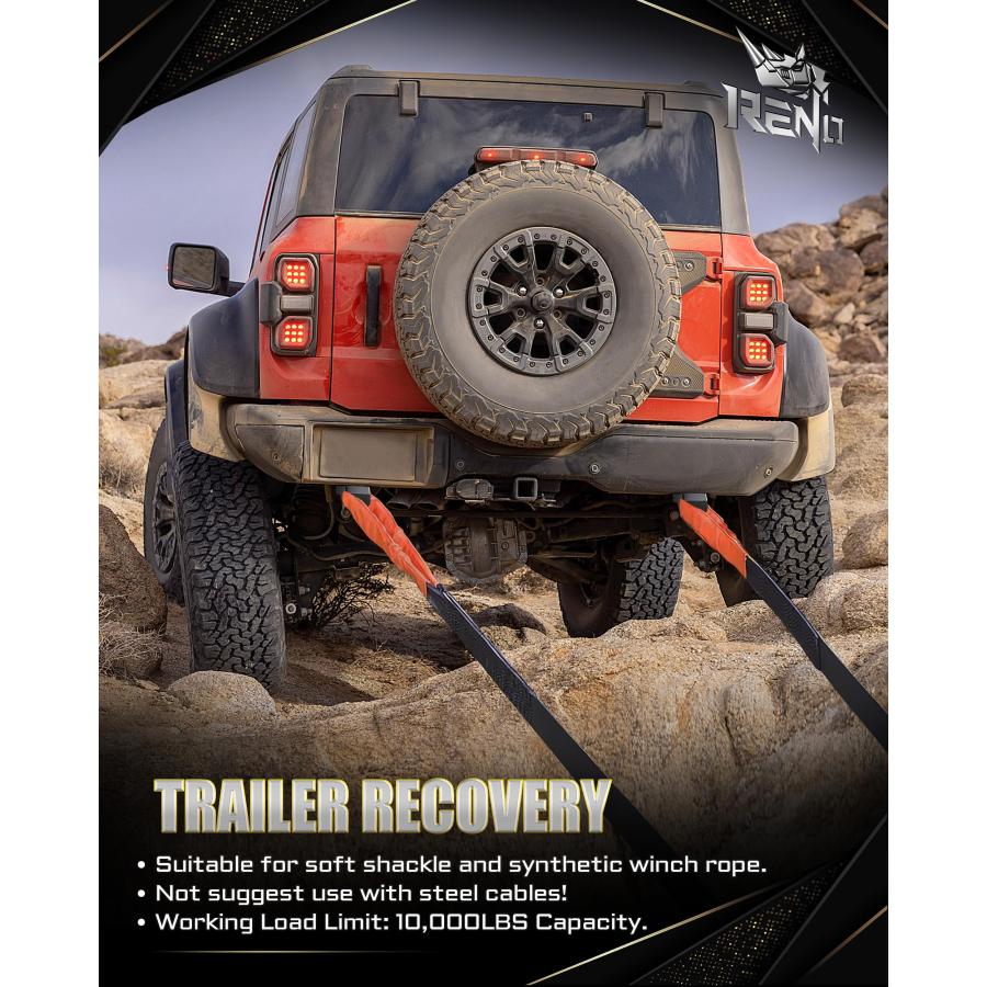 【並行輸入品】RENOブラックリア牽引フック。 RENO Bronco Rear Tow Hooks， Tow Point Hooks Fits_3