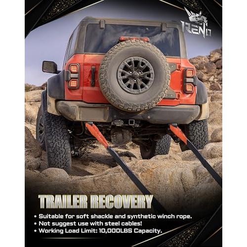 【並行輸入品】RENOブラックリア牽引フック。 RENO Bronco Rear Tow Hooks， Tow Point Hooks Fits_4