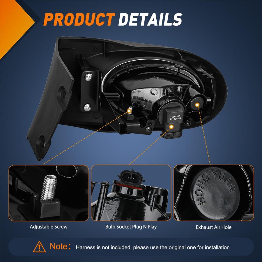 【並行輸入品】Nilight Fog Lights Assembly Compatible with 2002 2003 2004 Acura_6