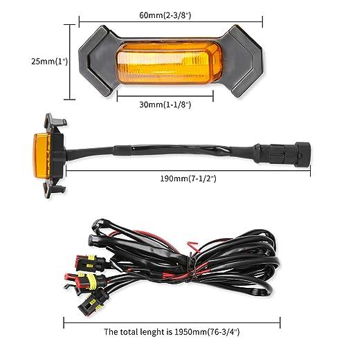 【並行輸入品】DEERMOTO LEDグリルライト トヨタ タコマ 2016 2021用 フロントグリルライト 4個 アンバーシェル付き アンバ_4