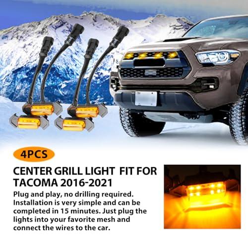 【並行輸入品】DEERMOTO LEDグリルライト トヨタ タコマ 2016 2021用 フロントグリルライト 4個 アンバーシェル付き アンバ_7