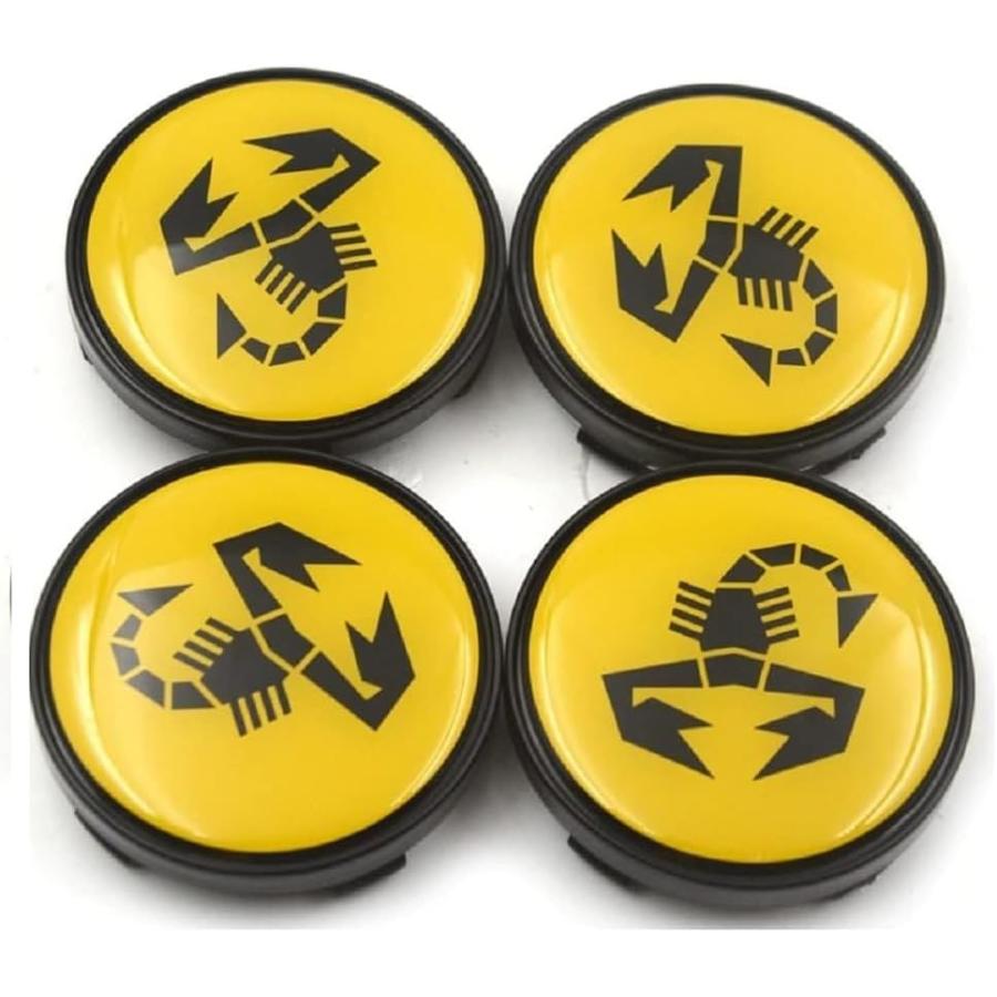 Abarth Accessoires Lot De 4 Cache-moyeux De Voiture Pour Abarth 500 595 695 Coppa Coppone Protege Jantes Voiture