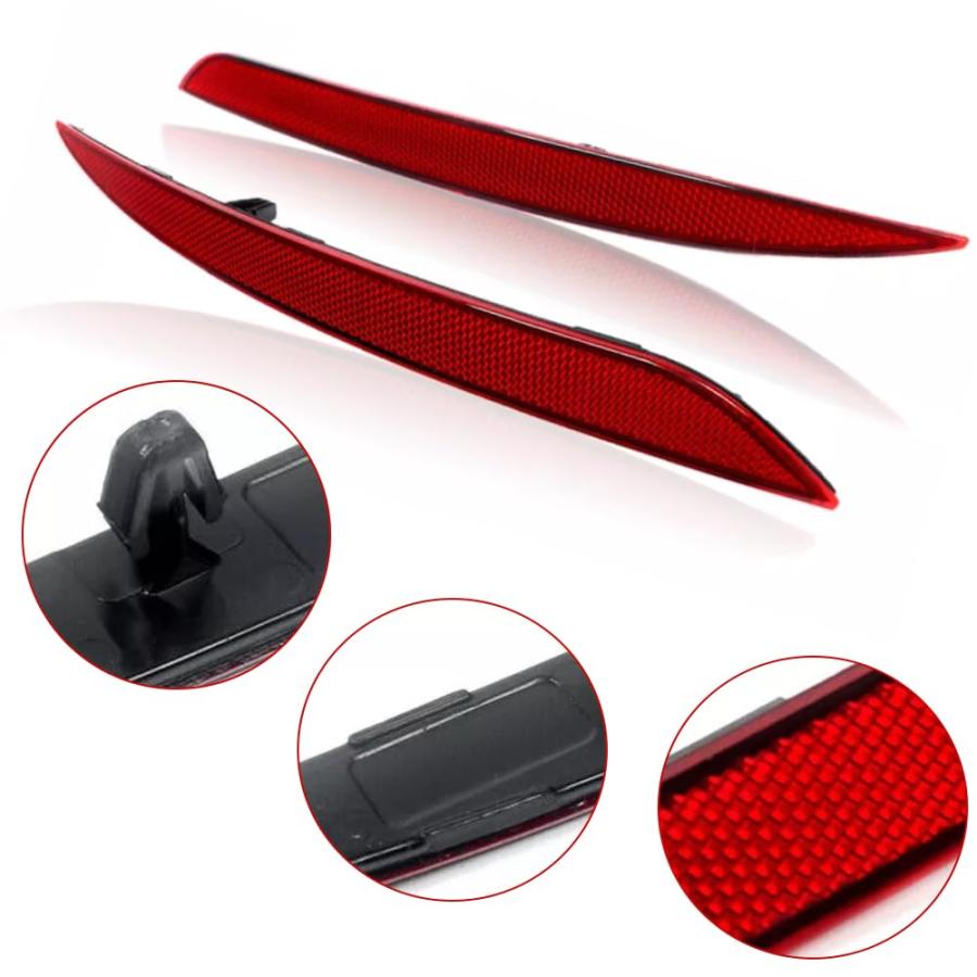 【並行輸入品】YOMTOVM Rear Bumper Reflector， ABS Red Tail Bumper Reflector， Co_9
