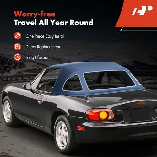 【並行輸入品】A プレミアム コンバーチブル ソフトトップ 交換用 ポルシェ ボクスター 2005 2012用 ガラス窓付き ブルー A Preの画像