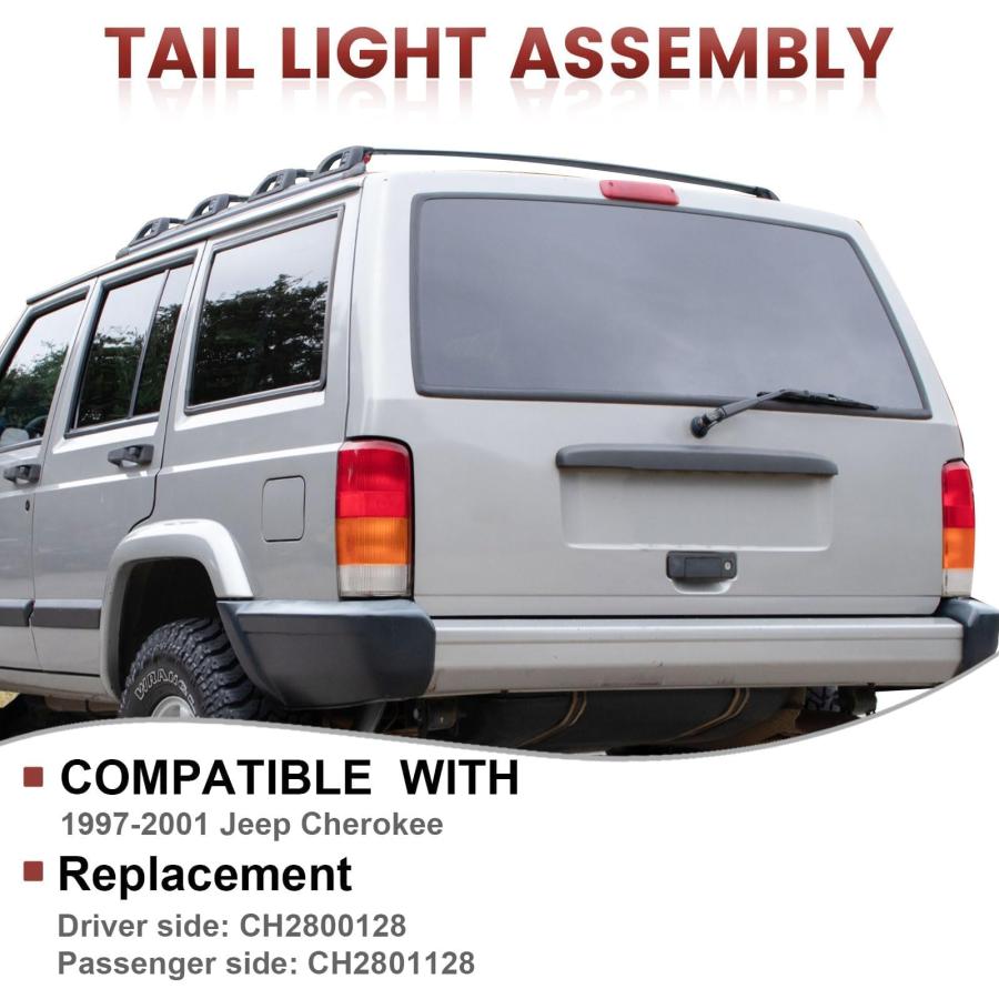 【並行輸入品】 CONLLCON Tail lights Assembly Compatible with 1997 2001 Jeep Che