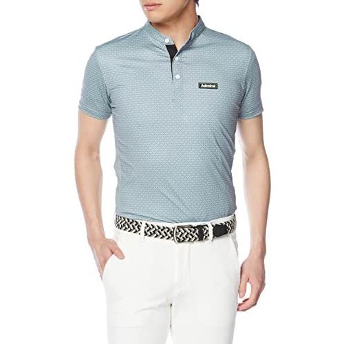 [アドミラル ゴルフ] ゴルフシャツ ユニオンジャックジオメタリック スタンドカラーパフォーマンス半袖シャツ ADMA229 メンズ ブルーグレー L