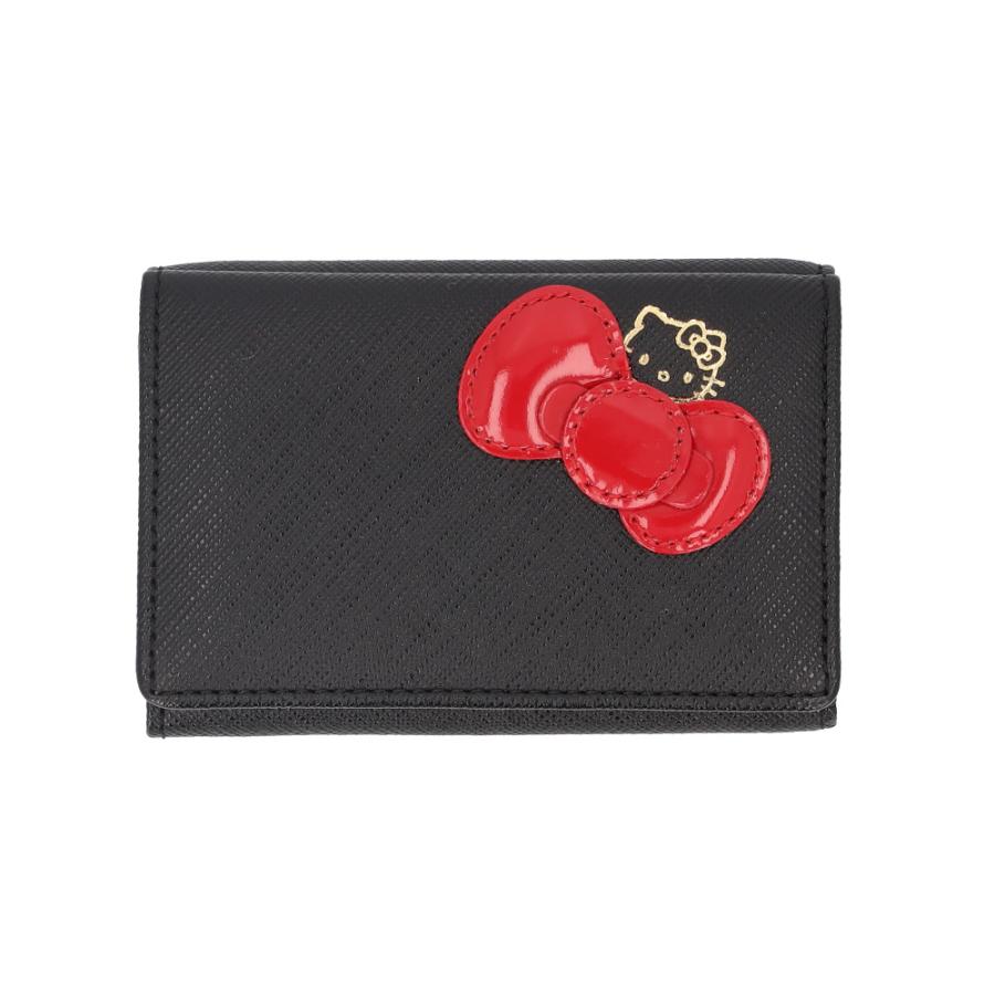 ☆ ブラック HELLO KITTY 三つ折り財布 ハローキティ 折り財布 財布 お