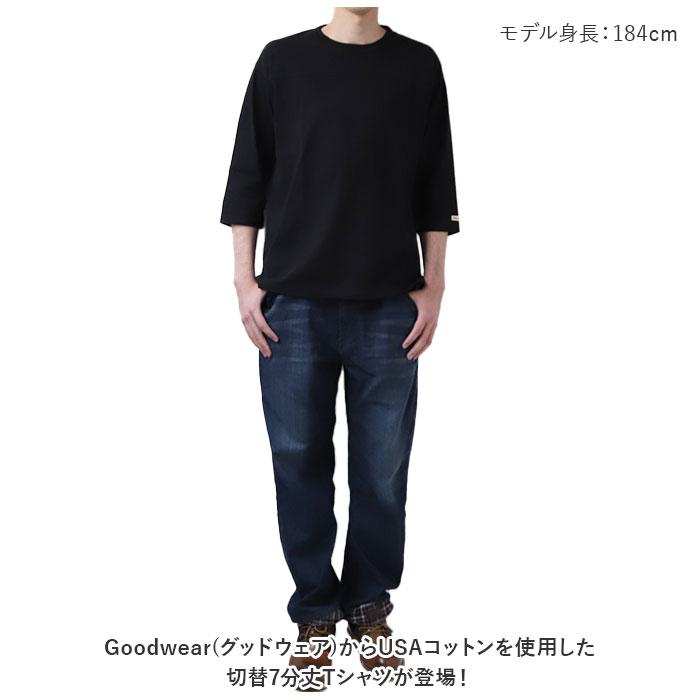 ☆ オリーブ ☆ XLサイズ ☆ Goodwear USAコットン切替7分袖T goodwear tシャツ グッドウェア 2w72509 メンズ シャツ Goodwear USA｜lucky13｜04