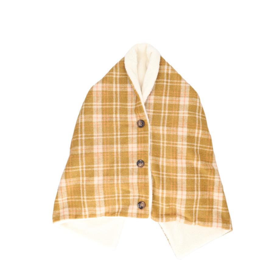 ☆ タータンチェックイエロー 3way ブランケット おしゃれ ひざ掛け